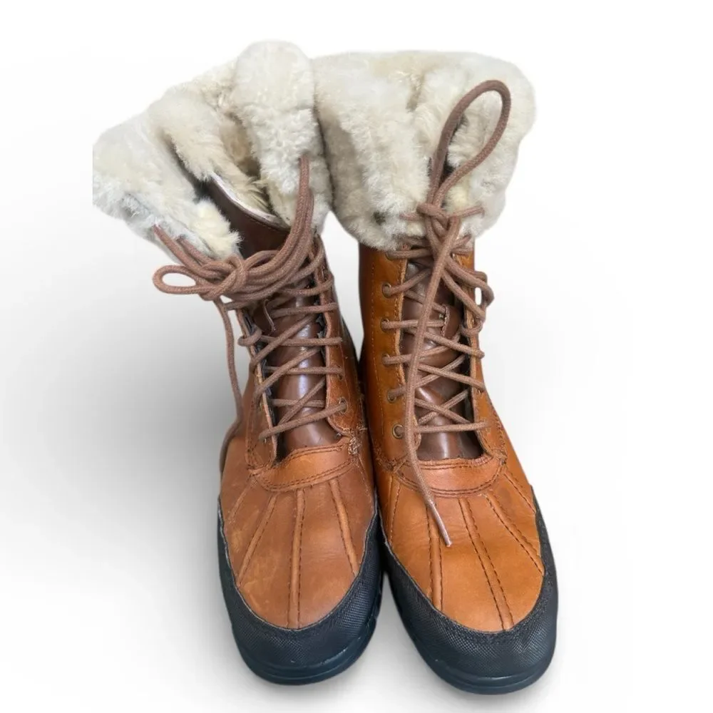 Polo by Ralph Lauren Tan and Black Vintage Shearling Size 7